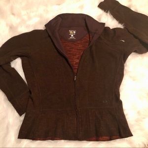 Mountain Hard Wear L Brown Full Zip Sweater Layer